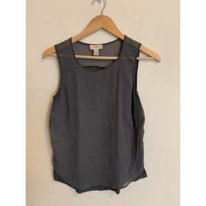 Ann Taylor LOFT Outlet Womens Size Small Gray Scoop Neck Tank Top Dress Shirt